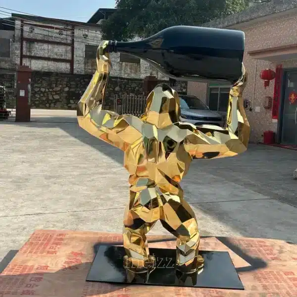 geometric gorilla sculpture